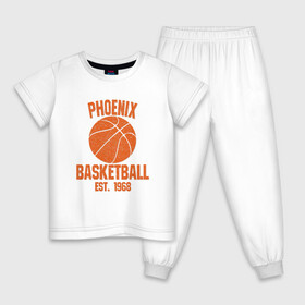Детская пижама хлопок с принтом Phoenix Basketball , 100% хлопок |  брюки и футболка прямого кроя, без карманов, на брюках мягкая резинка на поясе и по низу штанин
 | basketball | mvp | nba | phoenix | sport | streetball | suns | аризона | баскетбол | игра | крис пол | мяч | нба | санс | спорт | стритбол | тренер | финикс | чемпион