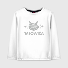 Детский лонгслив хлопок с принтом Meowica , 100% хлопок | круглый вырез горловины, полуприлегающий силуэт, длина до линии бедер | animal | cat | cute | kitty | meow | друг | животные | киска | кися | китти | кот | котенок | котик | котэ | кошечка | кошка | мур | мяу | питомец