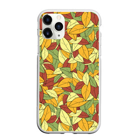 Чехол для iPhone 11 Pro матовый с принтом Яркие осенние листья , Силикон |  | желтые | зеленые | золотая | красные | листья | осенний | осень | яркие