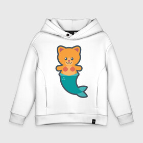 Детское худи Oversize хлопок с принтом Cat Mermaid , френч-терри — 70% хлопок, 30% полиэстер. Мягкий теплый начес внутри —100% хлопок | боковые карманы, эластичные манжеты и нижняя кромка, капюшон на магнитной кнопке | Тематика изображения на принте: animal | cat | cute | fish | kitty | meow | друг | животные | киска | кися | китти | кот | котенок | котик | котэ | кошечка | кошка | мур | мяу | питомец | русалка | русалочка | рыба