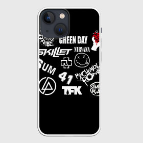 Чехол для iPhone 13 mini с принтом Rock ,  |  | Тематика изображения на принте: green day | linkin park | my chemical romance | nirvana | rammstein | simple plan | skillet | sum 41 | thousand foot krutch