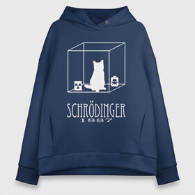 Женское худи Oversize хлопок с принтом КОТ ШРЁДИНГЕРА / SCHRODINGER , френч-терри — 70% хлопок, 30% полиэстер. Мягкий теплый начес внутри —100% хлопок | боковые карманы, эластичные манжеты и нижняя кромка, капюшон на магнитной кнопке | cat schrodinger | и нет и есть. | исследования | квантовая механика | кот шрёдингера | котик | мем | наука | эксперименты