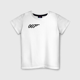 Детская футболка хлопок с принтом 007 лого , 100% хлопок | круглый вырез горловины, полуприлегающий силуэт, длина до линии бедер | 007 | bond | james bond | no time to die | бонд | джеймс бонд | кино | не время умирать