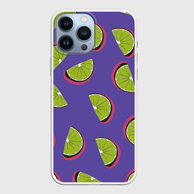 Чехол для iPhone 13 Pro Max с принтом Лаймы ,  |  | зелёная | лайм | фиолетовая | фрукты | цитрус