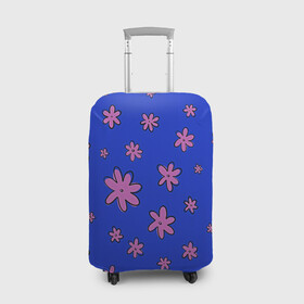 Чехол для чемодана 3D с принтом Цветочки рисованные , 86% полиэфир, 14% спандекс | двустороннее нанесение принта, прорези для ручек и колес | fashion | flower | девушкам | детская | детям | мода | ромашки | фэшн | цветок | цветочки | цветы