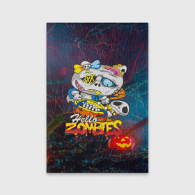 Обложка для паспорта матовая кожа с принтом Hello Zombies , натуральная матовая кожа | размер 19,3 х 13,7 см; прозрачные пластиковые крепления | hello kitty | hello zombies | зомбак | зомби | китти | ужасы | хеллоуин | хэллоуин