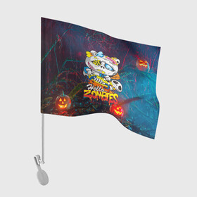 Флаг для автомобиля с принтом Hello Zombies , 100% полиэстер | Размер: 30*21 см | hello kitty | hello zombies | зомбак | зомби | китти | ужасы | хеллоуин | хэллоуин