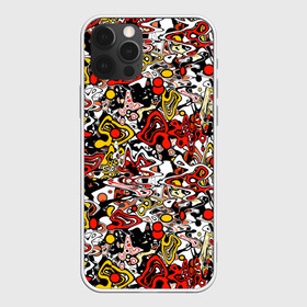 Чехол для iPhone 12 Pro Max с принтом Абстрактный разноцветный узор , Силикон |  | абстрактный | граффити | желтый | красный | мазня | молодежный | популярный | разноцветный | рисунок | современный | черный
