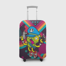 Чехол для чемодана 3D с принтом Crazy Bomberman , 86% полиэфир, 14% спандекс | двустороннее нанесение принта, прорези для ручек и колес | Тематика изображения на принте: bomberman | crazy | бомба | бомбермен | бомбермэн | оружие