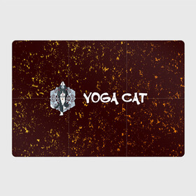 Магнитный плакат 3Х2 с принтом Кошачья Йога - Гранж , Полимерный материал с магнитным слоем | 6 деталей размером 9*9 см | Тематика изображения на принте: cat | cats | yoga | гранж | дзен | инь | йога | кот | коты | кошачья | кошка | кошки | намасте | практика | расслабление | хамса | янь