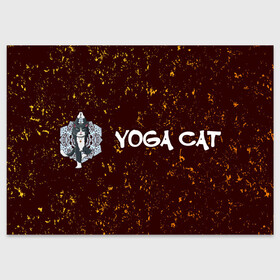 Поздравительная открытка с принтом Кошачья Йога - Гранж , 100% бумага | плотность бумаги 280 г/м2, матовая, на обратной стороне линовка и место для марки
 | cat | cats | yoga | гранж | дзен | инь | йога | кот | коты | кошачья | кошка | кошки | намасте | практика | расслабление | хамса | янь