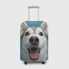 Чехол для чемодана 3D с принтом Хаски , 86% полиэфир, 14% спандекс | двустороннее нанесение принта, прорези для ручек и колес | dog | дог | домашние животные | звери | сибирский хаски | собака | собаки | хаски