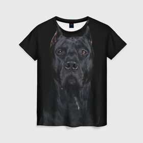 Женская футболка 3D с принтом Кане-корсо | собака , 100% полиэфир ( синтетическое хлопкоподобное полотно) | прямой крой, круглый вырез горловины, длина до линии бедер | dog | домашние животные | кане корсо | питбуль | собака | собаки