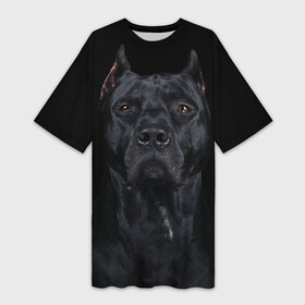 Платье-футболка 3D с принтом Кане корсо | собака ,  |  | dog | домашние животные | кане корсо | питбуль | собака | собаки