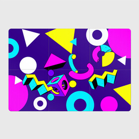 Магнитный плакат 3Х2 с принтом Геометрические фигуры , Полимерный материал с магнитным слоем | 6 деталей размером 9*9 см | геометрический | красочный | мода | разноцветные 90 е | стиль | структура | текстура | ткань | узор | фон | цвет