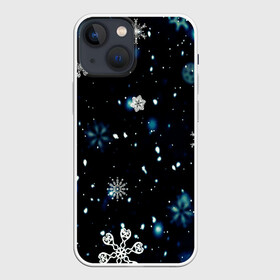 Чехол для iPhone 13 mini с принтом А снег идёт ,  |  | а снег идёт | ночь | снег | снегопад | снежинки | узор