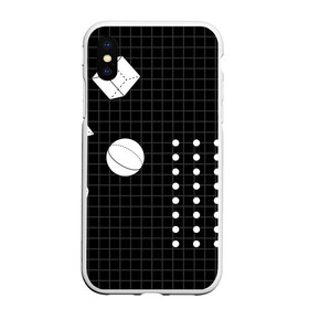 Чехол для iPhone XS Max матовый с принтом Черно-белые фигуры 3D , Силикон | Область печати: задняя сторона чехла, без боковых панелей | геометрический | красочный | мода.3d | стиль | структура | текстура | ткань | узор | фон | цвет