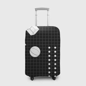 Чехол для чемодана 3D с принтом Черно-белые фигуры 3D , 86% полиэфир, 14% спандекс | двустороннее нанесение принта, прорези для ручек и колес | геометрический | красочный | мода.3d | стиль | структура | текстура | ткань | узор | фон | цвет
