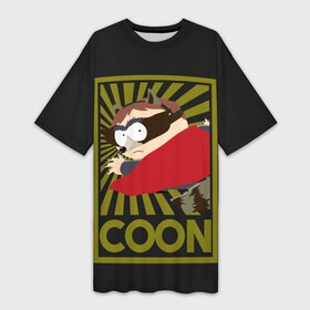 Платье-футболка 3D с принтом COON ,  |  | Тематика изображения на принте: cartman | south park | мульт | мультфильм | эрик картман | южный парк