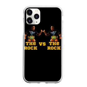 Чехол для iPhone 11 Pro матовый с принтом The ROCK VS The ROCK , Силикон |  | versus | двойники | дуэйн джонсон | жёлтый | пояс | скала против скалы | чёрный