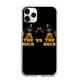 Чехол для iPhone 11 Pro Max матовый с принтом The ROCK VS The ROCK , Силикон |  | versus | двойники | дуэйн джонсон | жёлтый | пояс | скала против скалы | чёрный