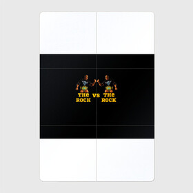 Магнитный плакат 2Х3 с принтом The ROCK VS The ROCK , Полимерный материал с магнитным слоем | 6 деталей размером 9*9 см | versus | двойники | дуэйн джонсон | жёлтый | пояс | скала против скалы | чёрный