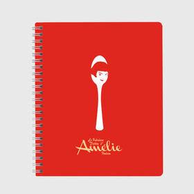 Тетрадь с принтом Amelie Poulain , 100% бумага | 48 листов, плотность листов — 60 г/м2, плотность картонной обложки — 250 г/м2. Листы скреплены сбоку удобной пружинной спиралью. Уголки страниц и обложки скругленные. Цвет линий — светло-серый
 | Тематика изображения на принте: amelie | french comedy | reflection | spoon | the fabulous destiny of amelie poulain | амели | комедия | ложка | невероятная судьба амели пулен | отражение | романтическая | французская