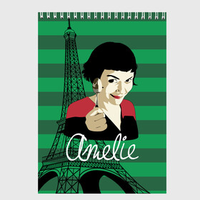 Скетчбук с принтом Amelie , 100% бумага
 | 48 листов, плотность листов — 100 г/м2, плотность картонной обложки — 250 г/м2. Листы скреплены сверху удобной пружинной спиралью | Тематика изображения на принте: amelie | eiffel tower | french comedy | holding a spoon | paris | the fabulous destiny of amelie poulain | амели | держит ложку | комедия | невероятная судьба амели пулен | париж | романтическая | французская | эйфелева башня