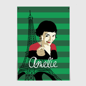 Постер с принтом Amelie , 100% бумага
 | бумага, плотность 150 мг. Матовая, но за счет высокого коэффициента гладкости имеет небольшой блеск и дает на свету блики, но в отличии от глянцевой бумаги не покрыта лаком | amelie | eiffel tower | french comedy | holding a spoon | paris | the fabulous destiny of amelie poulain | амели | держит ложку | комедия | невероятная судьба амели пулен | париж | романтическая | французская | эйфелева башня