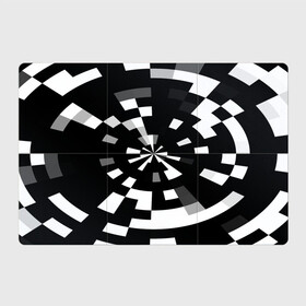 Магнитный плакат 3Х2 с принтом Черно-белый фон иллюзии , Полимерный материал с магнитным слоем | 6 деталей размером 9*9 см | абстрактный | геометрический | дизайн | иллюзия | кривая | линии | пиксель | текстура | узор