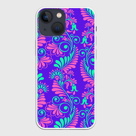 Чехол для iPhone 13 mini с принтом Яркий цветочный узор ,  |  | антик | барокко | бесшовные | вектор | винтаж | орнамент