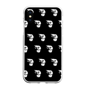 Чехол для iPhone XS Max матовый с принтом Dark trollface , Силикон | Область печати: задняя сторона чехла, без боковых панелей | creepypasta | scary | мем | мрак | троллфейс