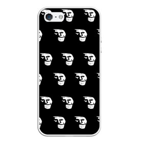 Чехол для iPhone 5/5S матовый с принтом Dark trollface , Силикон | Область печати: задняя сторона чехла, без боковых панелей | creepypasta | scary | мем | мрак | троллфейс