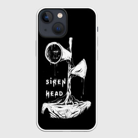 Чехол для iPhone 13 mini с принтом Сиреноголовый ЧБ Siren Head ,  |  | forest | games | monster | night | siren head | детям | игры | лес | монстр | надпись | ночь | сирена | сиреноголовый | солнце | страшилка | текст | темно | туман | ужастик | хоррор