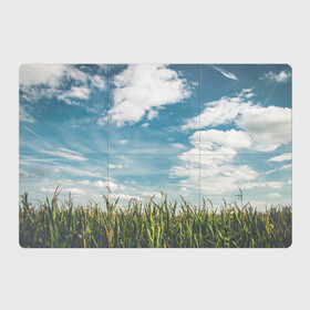 Магнитный плакат 3Х2 с принтом Небушко и полюшко , Полимерный материал с магнитным слоем | 6 деталей размером 9*9 см | небо | облака | пейзаж | поле | русский | славянский | фотопринт