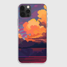 Чехол для iPhone 12 Pro Max с принтом Закат на море , Силикон |  | 8 bit | 8 бит | игры | пейзаж | пиксель арт