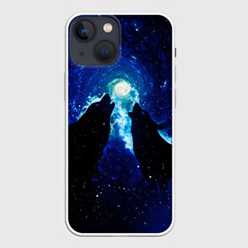 Чехол для iPhone 13 mini с принтом КОСМИЧЕСКИЙ ВОЛК ,  |  | вой | волк | вселенная | галактика | звёзды | космос