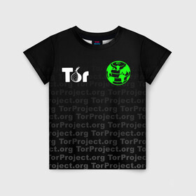 Детская футболка 3D с принтом ТОР / TOR PROJECT BROWSER , 100% гипоаллергенный полиэфир | прямой крой, круглый вырез горловины, длина до линии бедер, чуть спущенное плечо, ткань немного тянется | tor browser | torproject | анонимность | анонимный браузер | взлом | даркнет | зеркала | луковица | тор браузер | хакер | черный интернет.