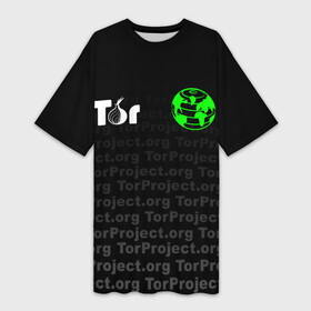 Платье-футболка 3D с принтом ТОР   TOR PROJECT BROWSER ,  |  | tor browser | torproject | анонимность | анонимный браузер | взлом | даркнет | зеркала | луковица | тор браузер | хакер | черный интернет.