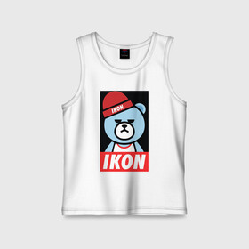 Детская майка хлопок с принтом IKON YG Bear Dope  ,  |  | Тематика изображения на принте: ikon yg bear dope | korean | kpop | obey | медведь | подчинись | подчиняйся