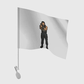 Флаг для автомобиля с принтом RISE OF THE ROMAN EMPIRE , 100% полиэстер | Размер: 30*21 см | roman | голотип | знаменитость | красный | рестлинг | серый | чёрный