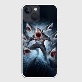 Чехол для iPhone 13 mini с принтом АКУЛА МОНСТР ,  |  | animals | beast | f8sh | hungry | monstr | ocean | sea | shark | акула | животные | звери | монстр | море | океан | рыба | флот | хищник