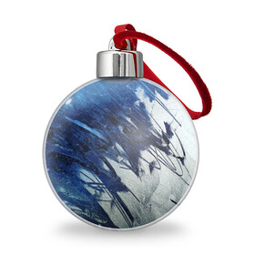 Ёлочный шар с принтом Серо-синее абстрактное , Пластик | Диаметр: 77 мм | абстракция | двухцветное | серое | синее | спокойное