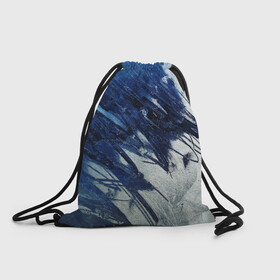 Рюкзак-мешок 3D с принтом Серо-синее абстрактное , 100% полиэстер | плотность ткани — 200 г/м2, размер — 35 х 45 см; лямки — толстые шнурки, застежка на шнуровке, без карманов и подкладки | абстракция | двухцветное | серое | синее | спокойное