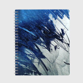 Тетрадь с принтом Серо-синее абстрактное , 100% бумага | 48 листов, плотность листов — 60 г/м2, плотность картонной обложки — 250 г/м2. Листы скреплены сбоку удобной пружинной спиралью. Уголки страниц и обложки скругленные. Цвет линий — светло-серый
 | абстракция | двухцветное | серое | синее | спокойное