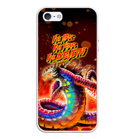 Чехол для iPhone 5/5S матовый с принтом Ярость Левиафана , Силикон | Область печати: задняя сторона чехла, без боковых панелей | dragon | fire | дракон | змей | змея | легенда | миф | огонь | пламя
