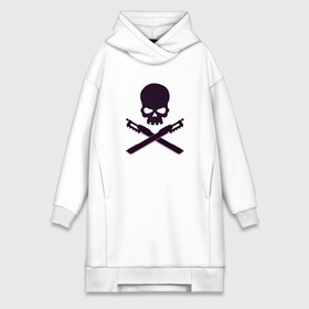 Платье-худи хлопок с принтом Warhammer Roger ,  |  | chainsword | jolly roger | pirate | skull | warhammer | вархаммер | пиломеч | пиратский флаг | череп