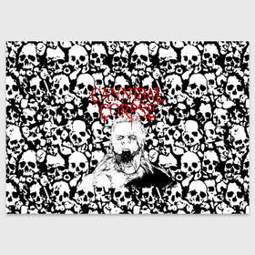 Поздравительная открытка с принтом Cannibal Corpse | Труп Каннибала (Z) , 100% бумага | плотность бумаги 280 г/м2, матовая, на обратной стороне линовка и место для марки
 | cannibal | cannibal corpse | corpse | death metal | deathgrind | алекс уэбстер | брутальный дэт метал | дэт метал | дэтграйнд | пол мазуркевич | роб барретт | труп каннибала