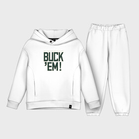 Детский костюм хлопок Oversize с принтом Buck Em ,  |  | antetokounmpo | basketball | bucks | giannis | milwaukee | mvp | nba | sport | streetball | адетокумбо | бакс | баскетбол | игра | милуоки | мяч | нба | олень | спорт | стритбол | тренер | чемпион | янис