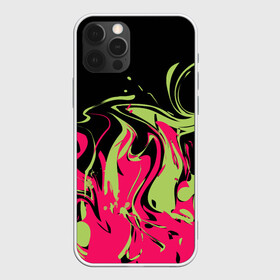Чехол для iPhone 12 Pro с принтом Черно малиновый абстрактный  , силикон | область печати: задняя сторона чехла, без боковых панелей | волны | всплеск | оливковый | популярный | современный | черный и красный